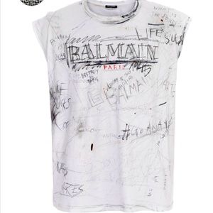 Vintage Balmain Graffiti Tank Top